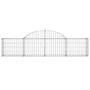 Arched Gabion Baskets 13 pcs | Galvanised Iron Garden Decor