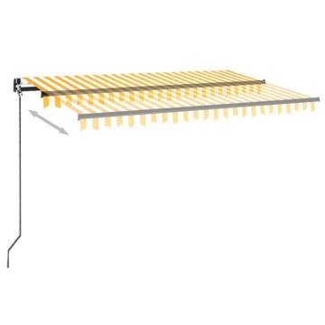 Manual Retractable Awning 450x300 cm - Yellow & White