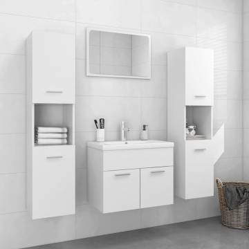 Stylish Bathroom Furniture Set - White Engineered Wood