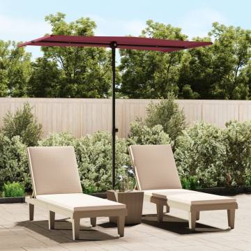 Outdoor Parasol with Aluminium Pole - Bordeaux Red | HipoMarket