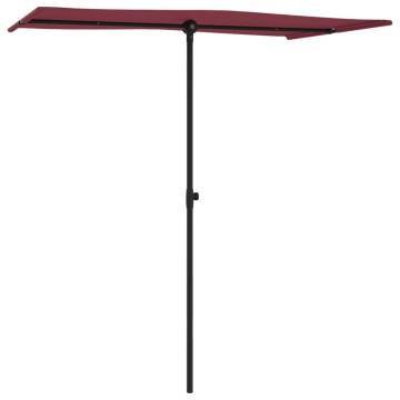 Outdoor Parasol with Aluminium Pole - Bordeaux Red | HipoMarket