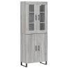 Stylish Highboard Grey Sonoma 69.5x34x180 cm | HipoMarket