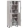 Stylish Highboard Grey Sonoma 69.5x34x180 cm | HipoMarket