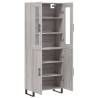 Stylish Highboard Grey Sonoma 69.5x34x180 cm | HipoMarket