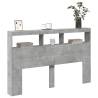 Headboard Cabinet with LED Concrete Grey - Stylish Design