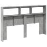 Headboard Cabinet with LED Concrete Grey - Stylish Design