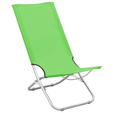 Folding Beach Chairs 2 pcs Green Fabric - Relax in Style