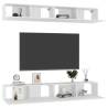 Stylish 4 pcs White TV Cabinets - Engineered Wood | HipoMarket UK