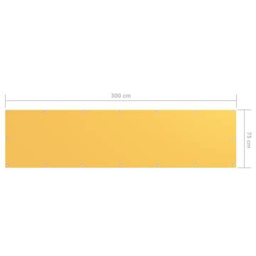 Yellow Balcony Screen 75x300 cm | Waterproof & UV Protective