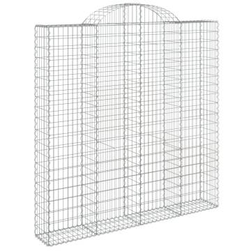 Arched Gabion Baskets - 6 pcs Galvanised Iron | HipoMarket