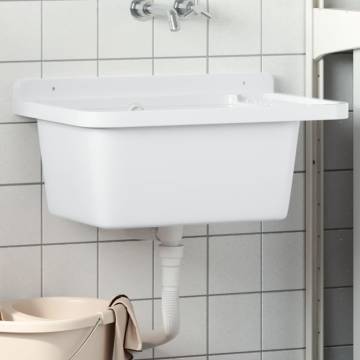 Compact Wall-Mounted Utility Sink - White 60x40 cm | HipoMarket