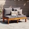 Garden Sofa Armless with Cushions 2-Seater Solid Wood Acacia Colour dark grey Quantity in Package 1 Model 2-seater 