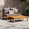 Garden Sofa Armless 2-Seater Solid Wood Acacia with Cushions