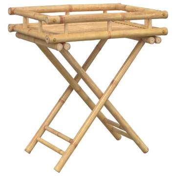 Folding Tray Table 60x40x68 cm - Stylish Bamboo Design