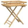 Folding Tray Table 60x40x68 cm - Stylish Bamboo Design