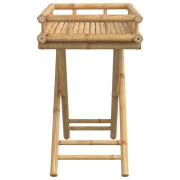 Folding Tray Table 60x40x68 cm - Stylish Bamboo Design