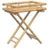 Folding Tray Table 60x40x68 cm - Stylish Bamboo Design