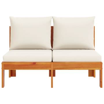 Stylish 2-Seater Garden Sofa - Solid Acacia Wood with Cushions