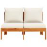 Stylish 2-Seater Garden Sofa - Solid Acacia Wood with Cushions