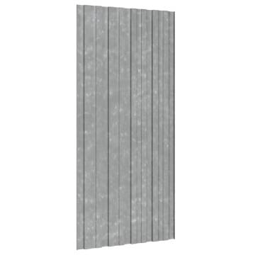 Roof Panels - 12 pcs Galvanised Steel 100x45 cm | HipoMarket