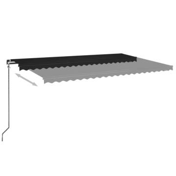 Manual Retractable Awning with LED - 500x350 cm Anthracite