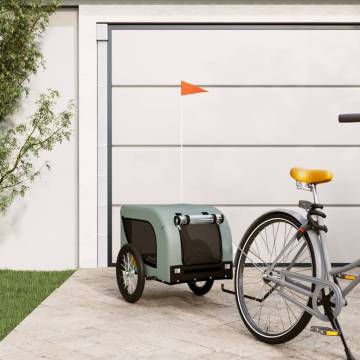 Pet Bike Trailer - Grey & Black Oxford Fabric - Durable & Safe