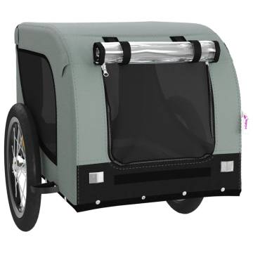 Pet Bike Trailer - Grey & Black Oxford Fabric - Durable & Safe