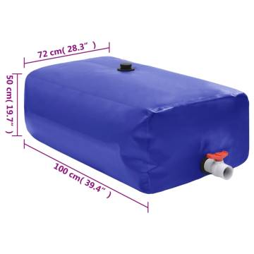 Foldable 360L PVC Water Tank with Tap - Hipomarket