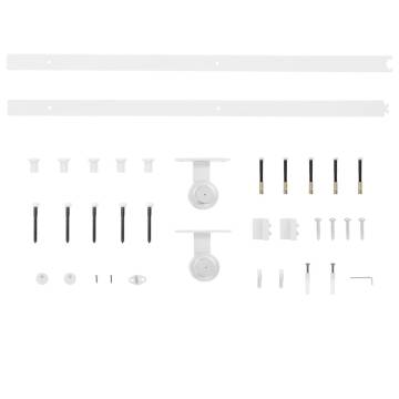 Premium Sliding Door Hardware Kit 200 cm Steel White