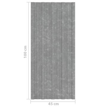 Roof Panels - 12 pcs Galvanised Steel 100x45 cm | HipoMarket