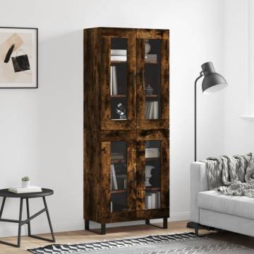 Stylish Highboard Smoked Oak | 69.5x34x180 cm | Hipomarket