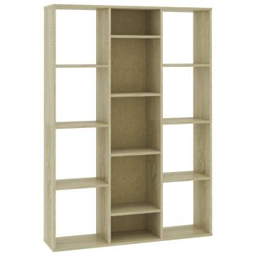 Sonoma Oak Room Divider & Book Cabinet - 100x24x140 cm