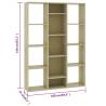 Sonoma Oak Room Divider & Book Cabinet - 100x24x140 cm