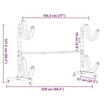 Kayak Storage Rack for 2 - Durable Steel & Adjustable Design