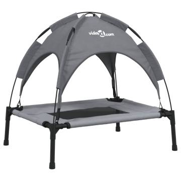 Dog Bed with Canopy - Anthracite Oxford Fabric & Steel Frame