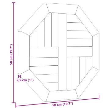 Octagonal Solid Wood Teak Table Top - 50x50 cm | HipoMarket