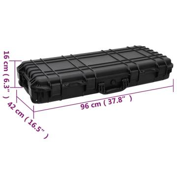 Wheeled Flight Case Black 96x42x16 cm - Heavy Duty Protection