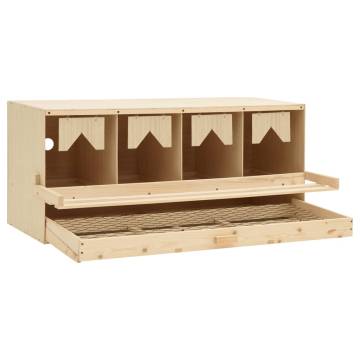 Chicken Laying Nest - 4 Compartments, Solid Pine Wood