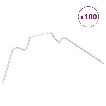 Greenhouse Clips 100 pcs W Type Galvanised Steel - Durable & Stormproo