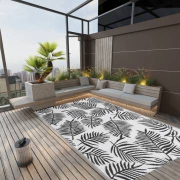 Outdoor Rug Black 140x200 cm PP | Trendy Patio Carpet