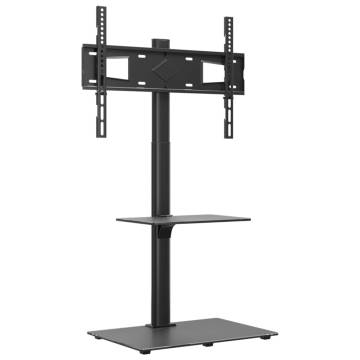 Corner TV Stand 2-Tiers for 32-65 Inch - Modern Black Design