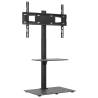 Corner TV Stand 2-Tiers for 32-65 Inch - Modern Black Design