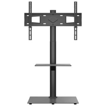 Corner TV Stand 2-Tiers for 32-65 Inch - Modern Black Design