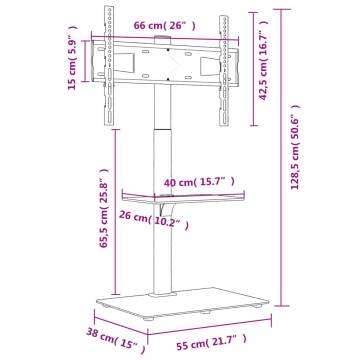 Corner TV Stand 2-Tiers for 32-65 Inch - Modern Black Design