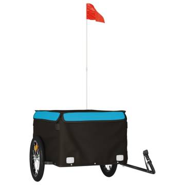 Bike Trailer Black and Blue - Durable 45 kg Iron Cargo Carrier