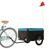 Bike Trailer Black and Blue - Durable 45 kg Iron Cargo Carrier