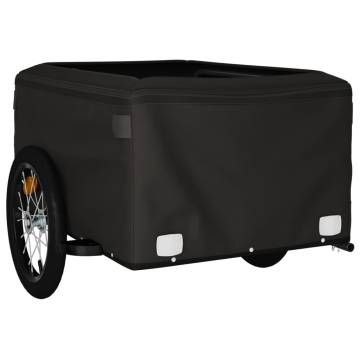 Bike Trailer Black and Blue - Durable 45 kg Iron Cargo Carrier