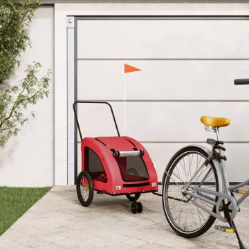 Pet Bike Trailer - Red Oxford Fabric & Iron | HipoMarket