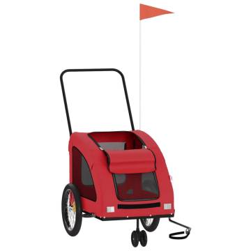 Pet Bike Trailer - Red Oxford Fabric & Iron | HipoMarket