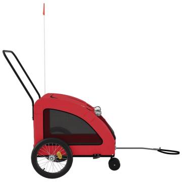 Pet Bike Trailer - Red Oxford Fabric & Iron | HipoMarket